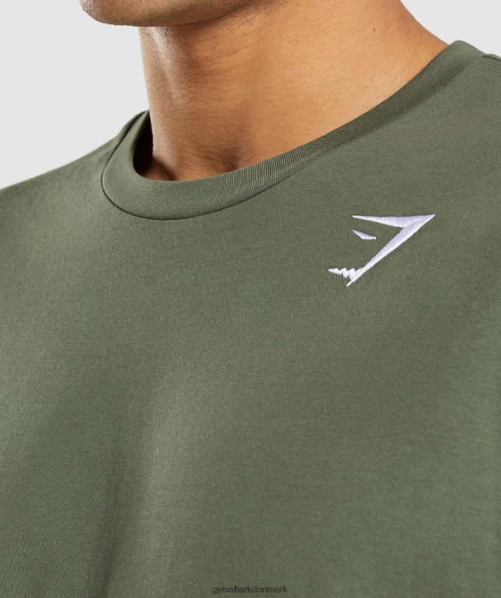 Mænd Gymshark crest t-shirt N4ZDDN625 kerne oliven