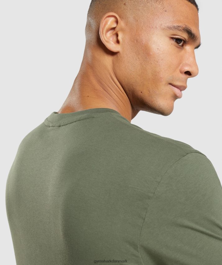 Mænd Gymshark crest t-shirt N4ZDDN625 kerne oliven