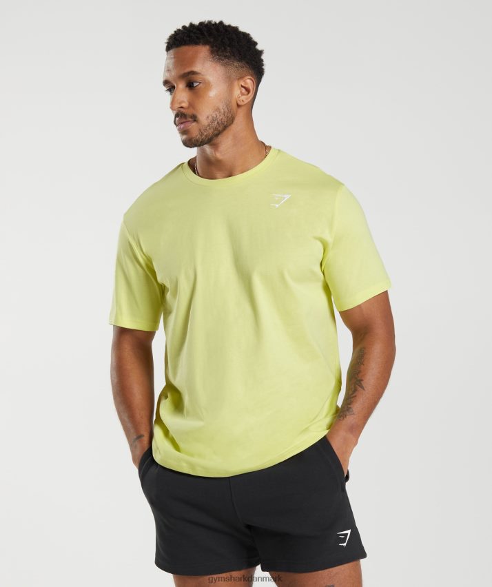 Mænd Gymshark crest t-shirt N4ZDDN769 ildflue grøn