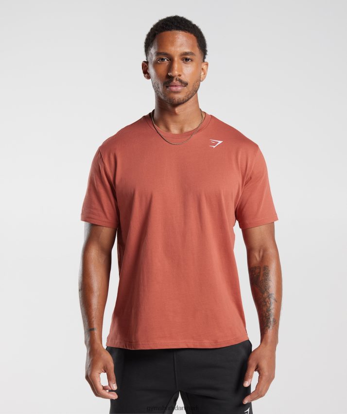 Mænd Gymshark crest t-shirt N4ZDDN770 persimmon rød