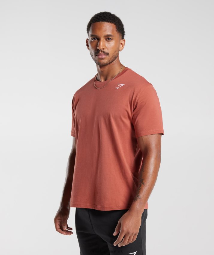 Mænd Gymshark crest t-shirt N4ZDDN770 persimmon rød