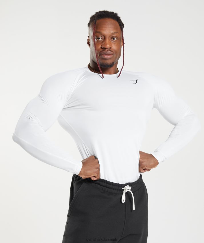 Mænd Gymshark element baselayer langærmet t-shirt N4ZDDN631 hvid
