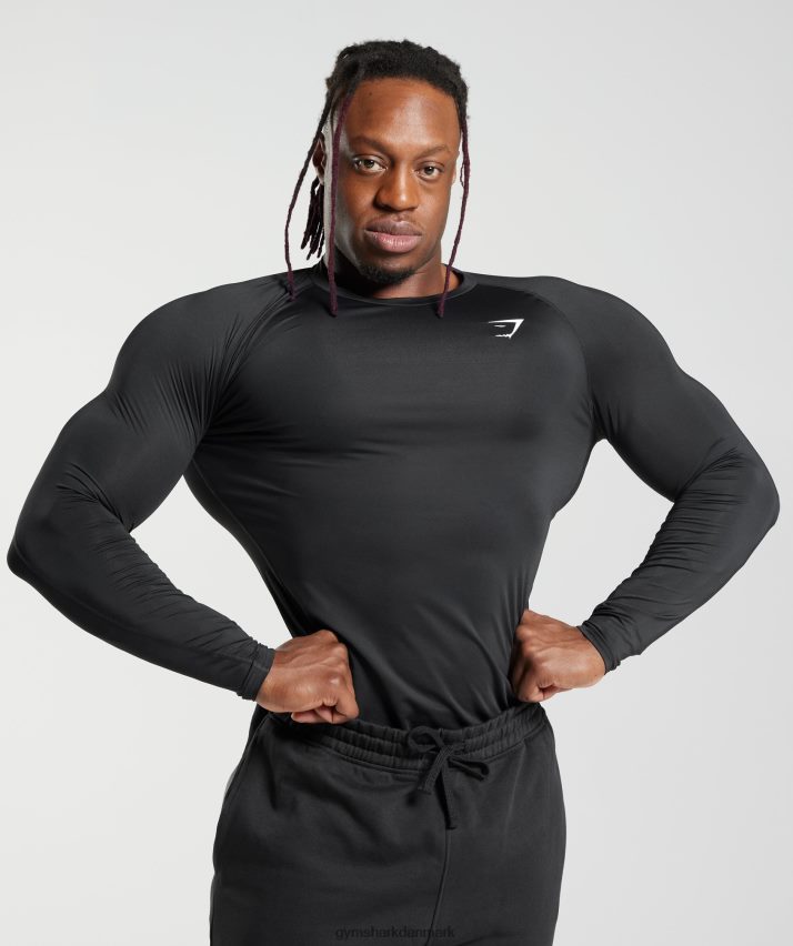Mænd Gymshark element baselayer langærmet t-shirt N4ZDDN671 sort