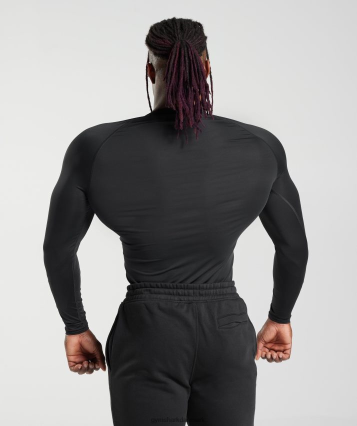 Mænd Gymshark element baselayer langærmet t-shirt N4ZDDN671 sort