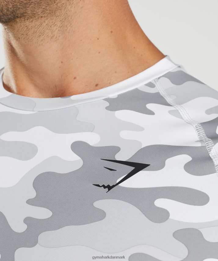 Mænd Gymshark element baselayer langærmet top N4ZDDN624 lysegrå print