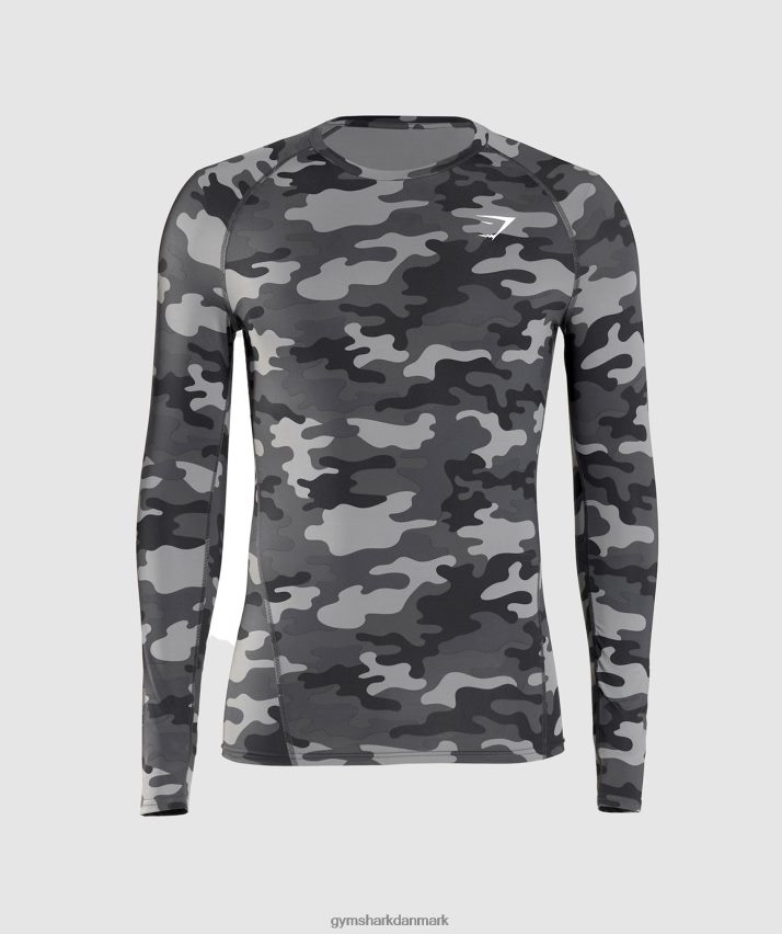 Mænd Gymshark element baselayer langærmet top N4ZDDN690 gråt print