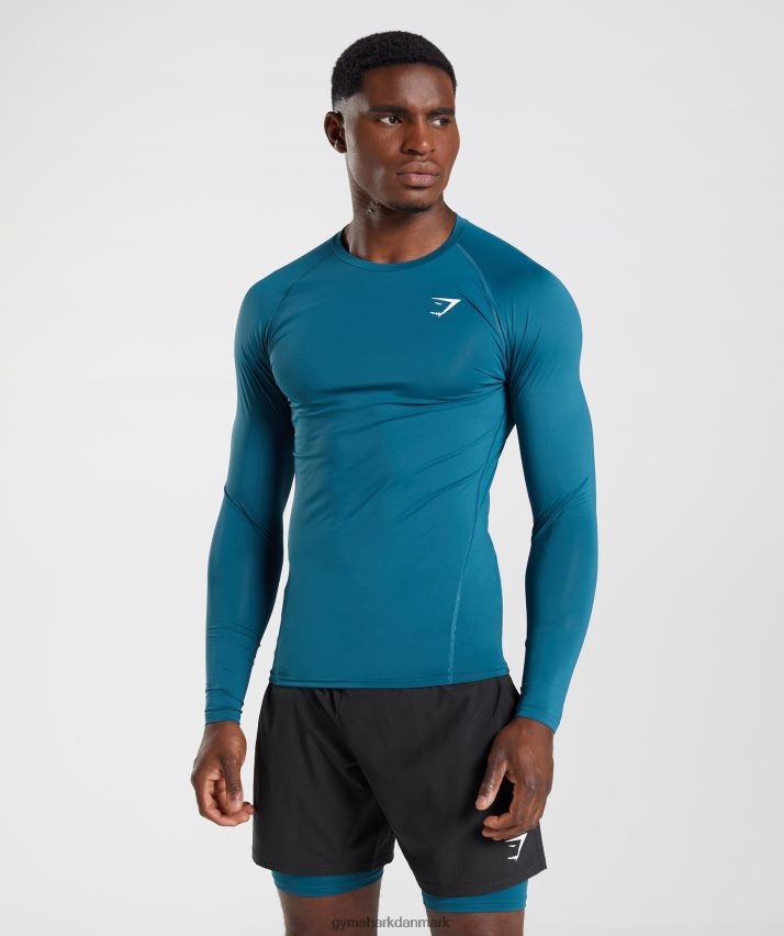 Mænd Gymshark element baselayer langærmet top N4ZDDN739 atlantisk blå