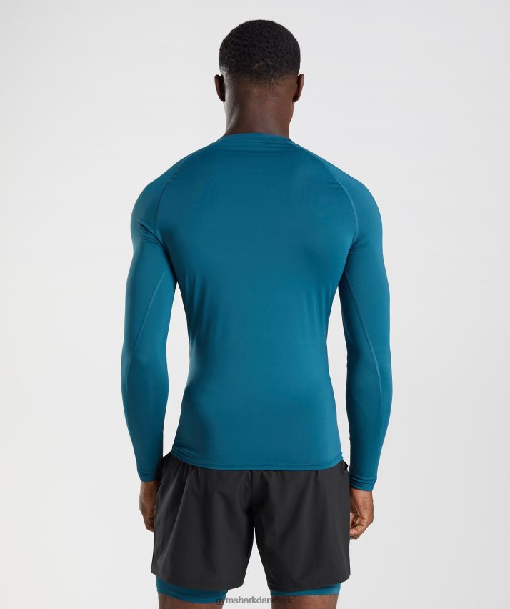 Mænd Gymshark element baselayer langærmet top N4ZDDN739 atlantisk blå