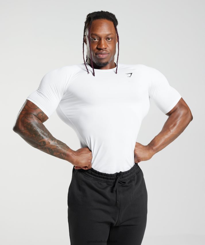 Mænd Gymshark element baselayer t-shirt N4ZDDN677 hvid