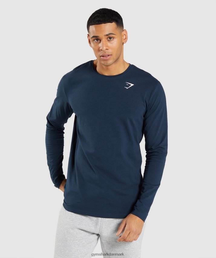 Mænd Gymshark essentiel langærmet t-shirt N4ZDDN702 flåde