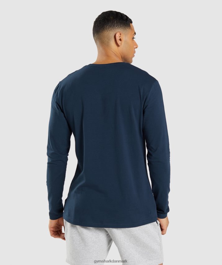 Mænd Gymshark essentiel langærmet t-shirt N4ZDDN702 flåde