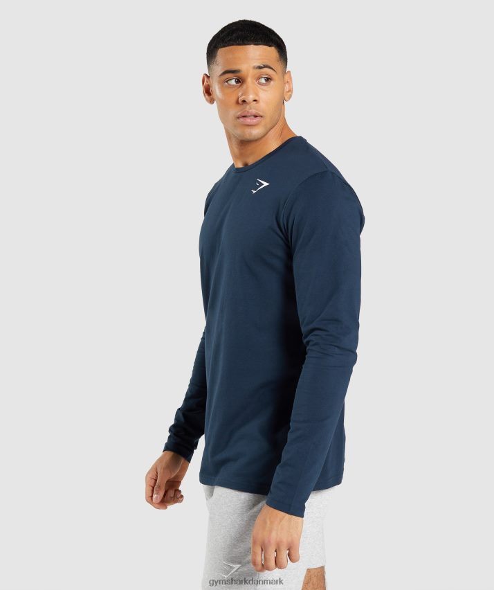 Mænd Gymshark essentiel langærmet t-shirt N4ZDDN702 flåde