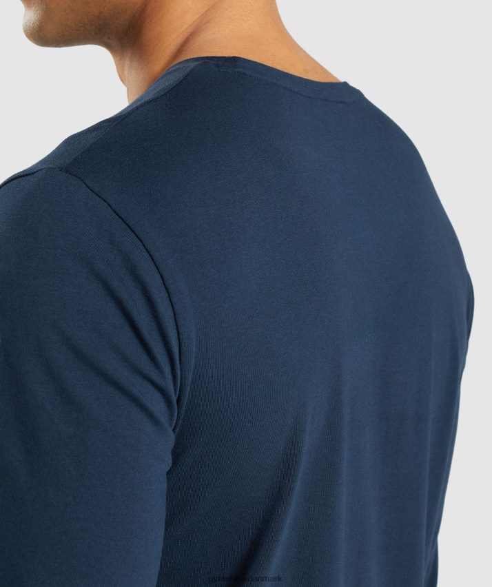 Mænd Gymshark essentiel langærmet t-shirt N4ZDDN702 flåde