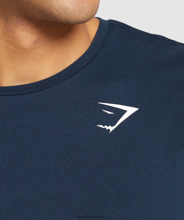 Mænd Gymshark essentiel langærmet t-shirt N4ZDDN702 flåde