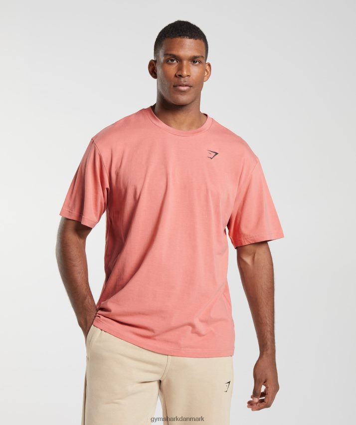 Mænd Gymshark essentiel oversize t-shirt N4ZDDN569 terracotta pink