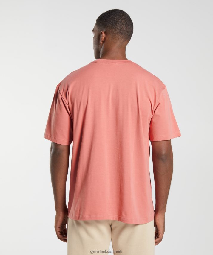 Mænd Gymshark essentiel oversize t-shirt N4ZDDN569 terracotta pink