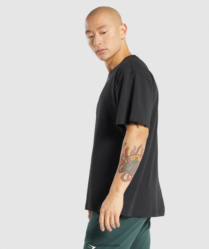 Mænd Gymshark essentiel oversize t-shirt N4ZDDN571 sort
