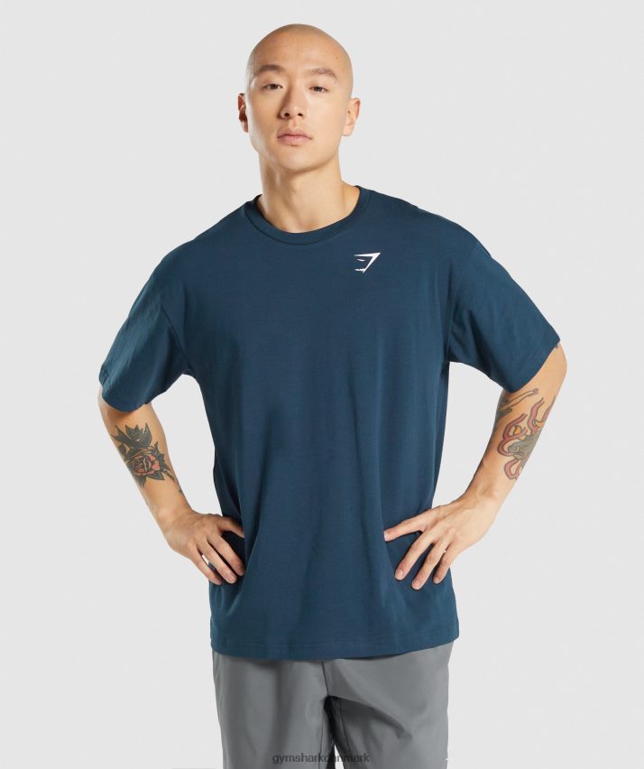 Mænd Gymshark essentiel oversize t-shirt N4ZDDN573 flåde