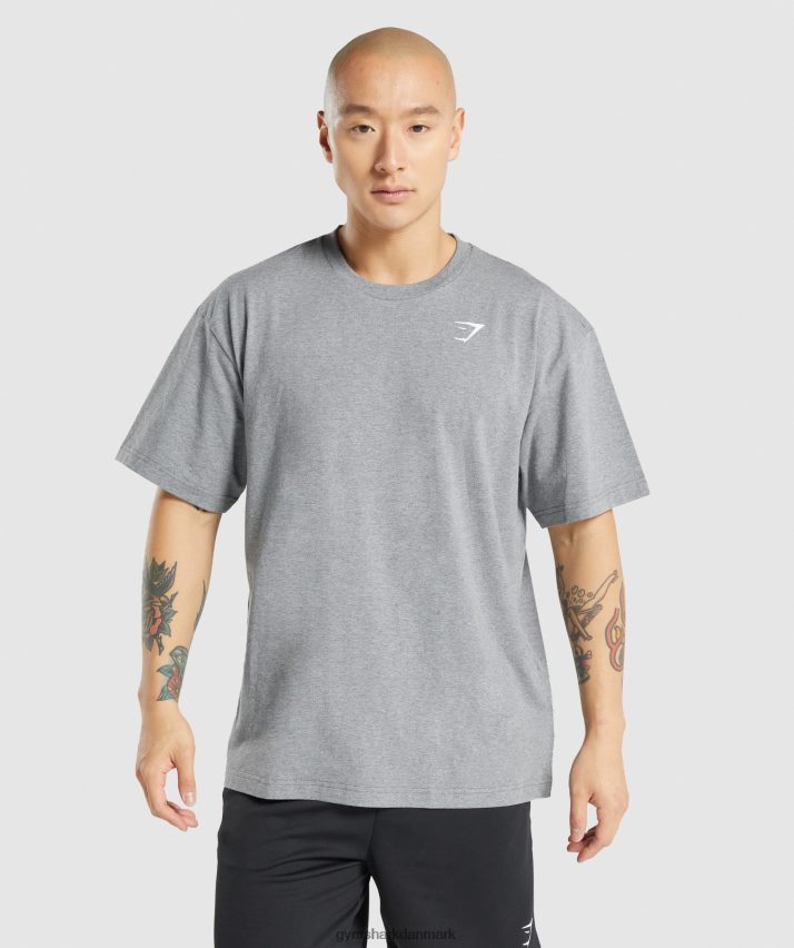 Mænd Gymshark essentiel oversize t-shirt N4ZDDN620 koksgrå mergel