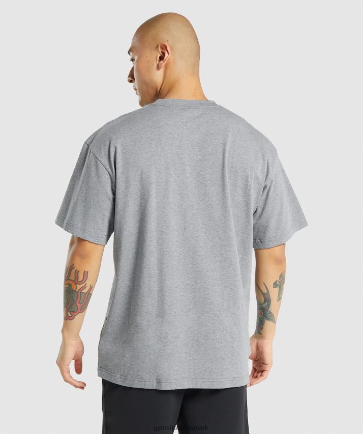 Mænd Gymshark essentiel oversize t-shirt N4ZDDN620 koksgrå mergel