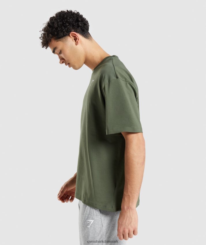 Mænd Gymshark essentiel oversize t-shirt N4ZDDN623 kerne oliven