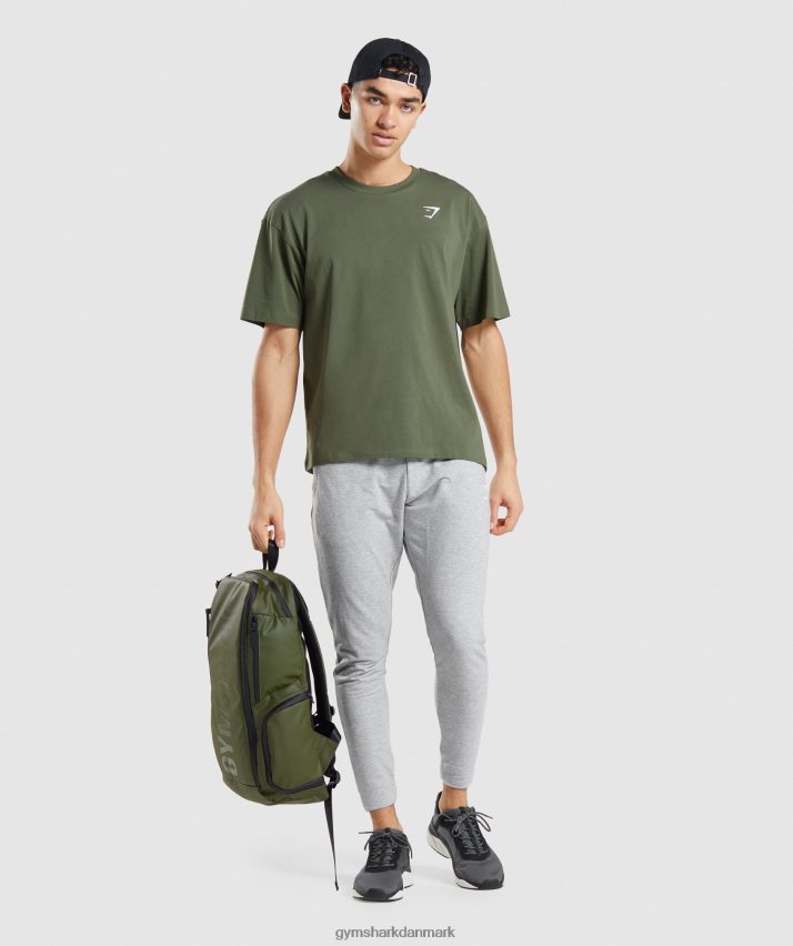 Mænd Gymshark essentiel oversize t-shirt N4ZDDN623 kerne oliven
