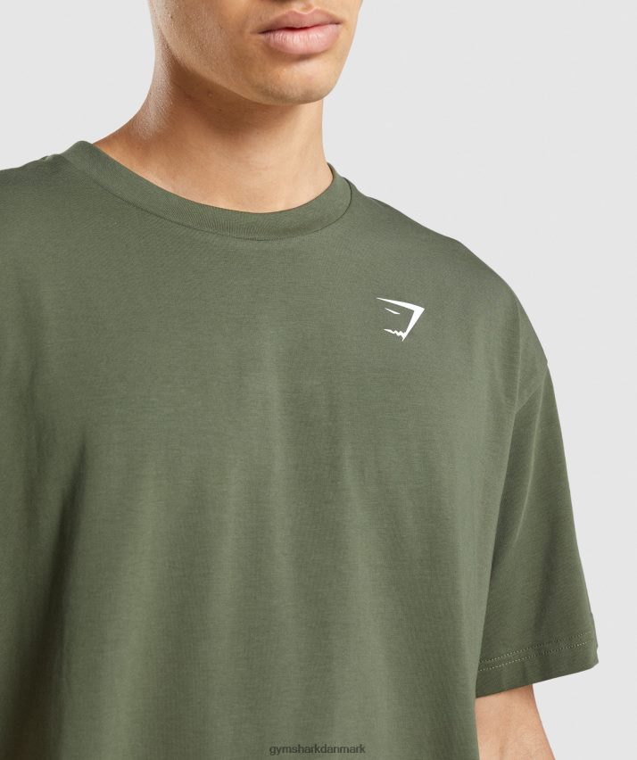 Mænd Gymshark essentiel oversize t-shirt N4ZDDN623 kerne oliven