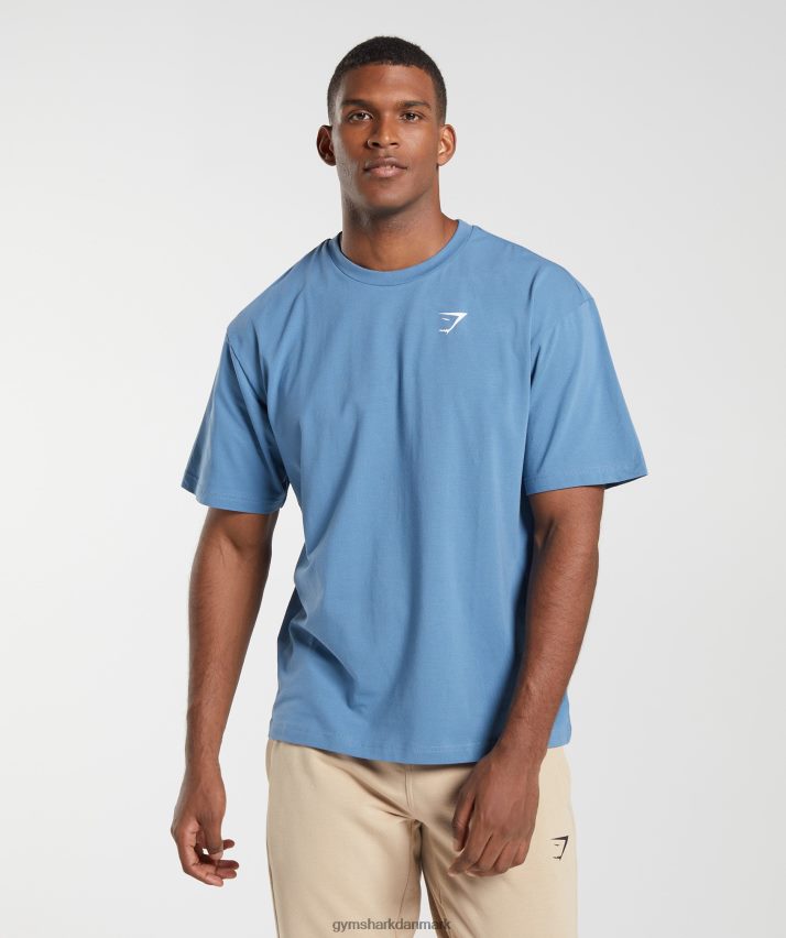 Mænd Gymshark essentiel oversize t-shirt N4ZDDN651 denim blå