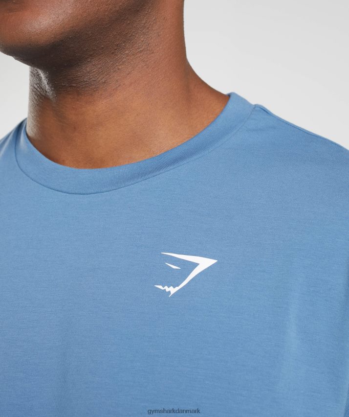 Mænd Gymshark essentiel oversize t-shirt N4ZDDN651 denim blå
