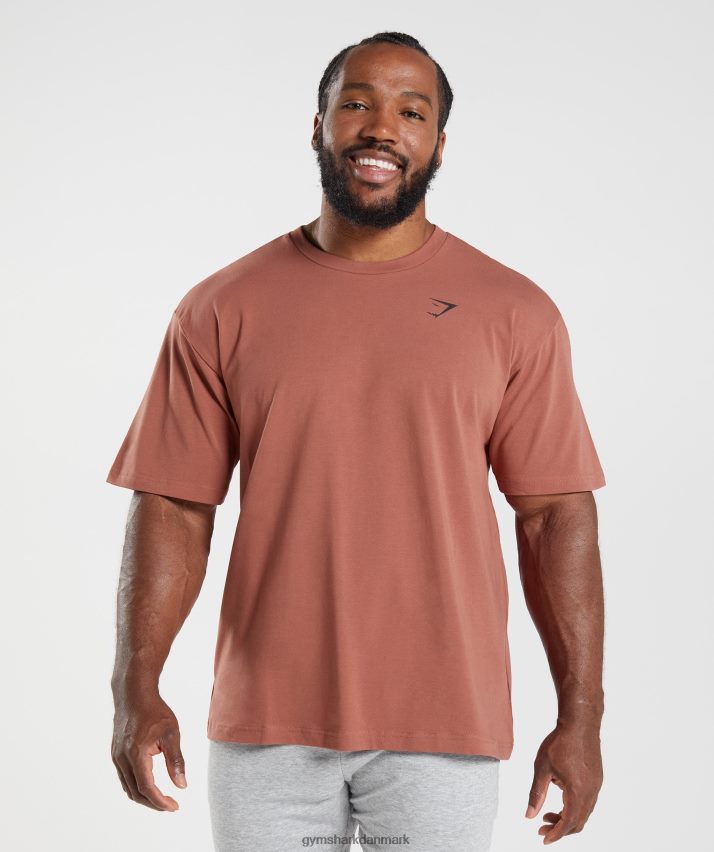 Mænd Gymshark essentiel oversize t-shirt N4ZDDN761 rosenbrun