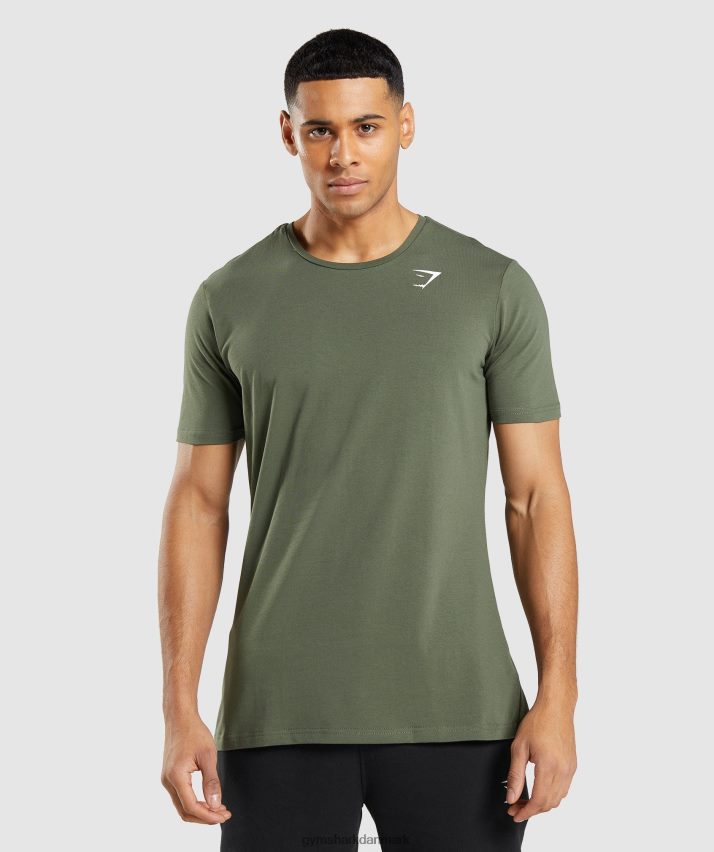 Mænd Gymshark essentiel t-shirt N4ZDDN656 kerne oliven