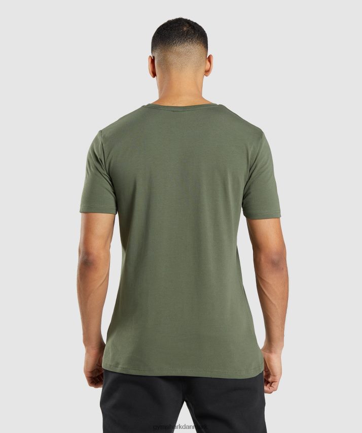 Mænd Gymshark essentiel t-shirt N4ZDDN656 kerne oliven