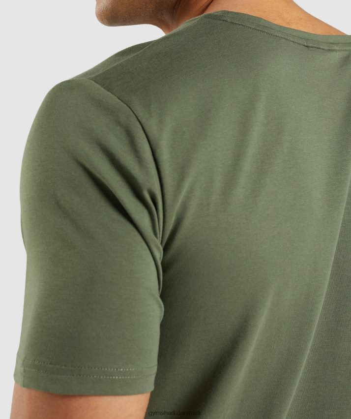 Mænd Gymshark essentiel t-shirt N4ZDDN656 kerne oliven