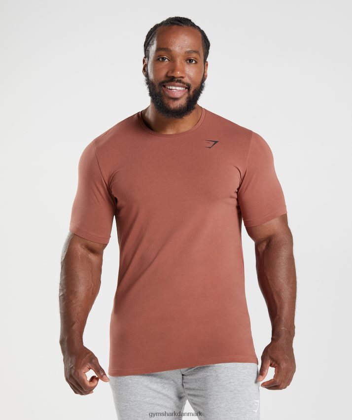 Mænd Gymshark essentiel t-shirt N4ZDDN670 rosenbrun