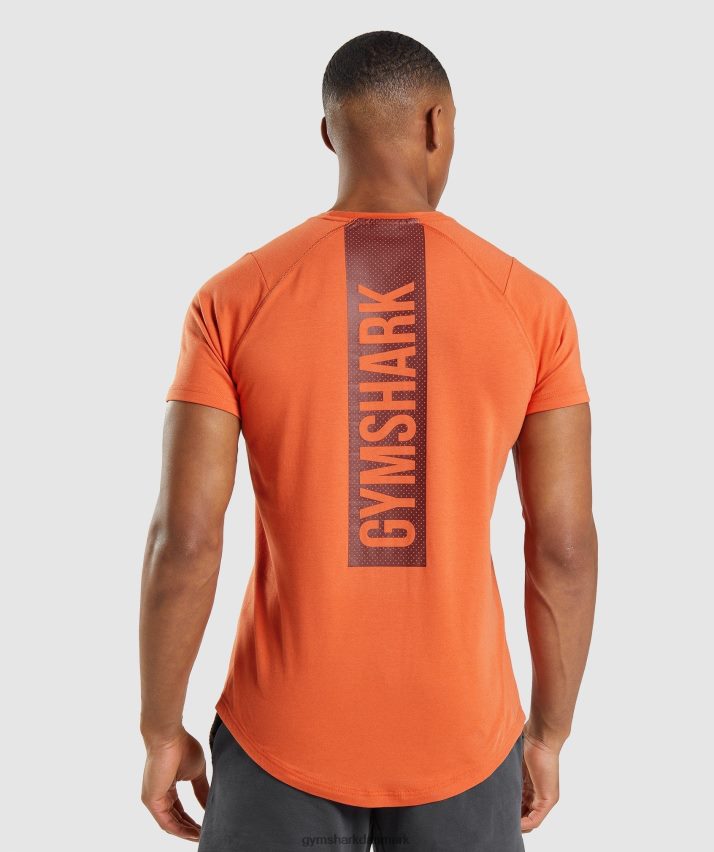 Mænd Gymshark fed t-shirt N4ZDDN695 ler orange