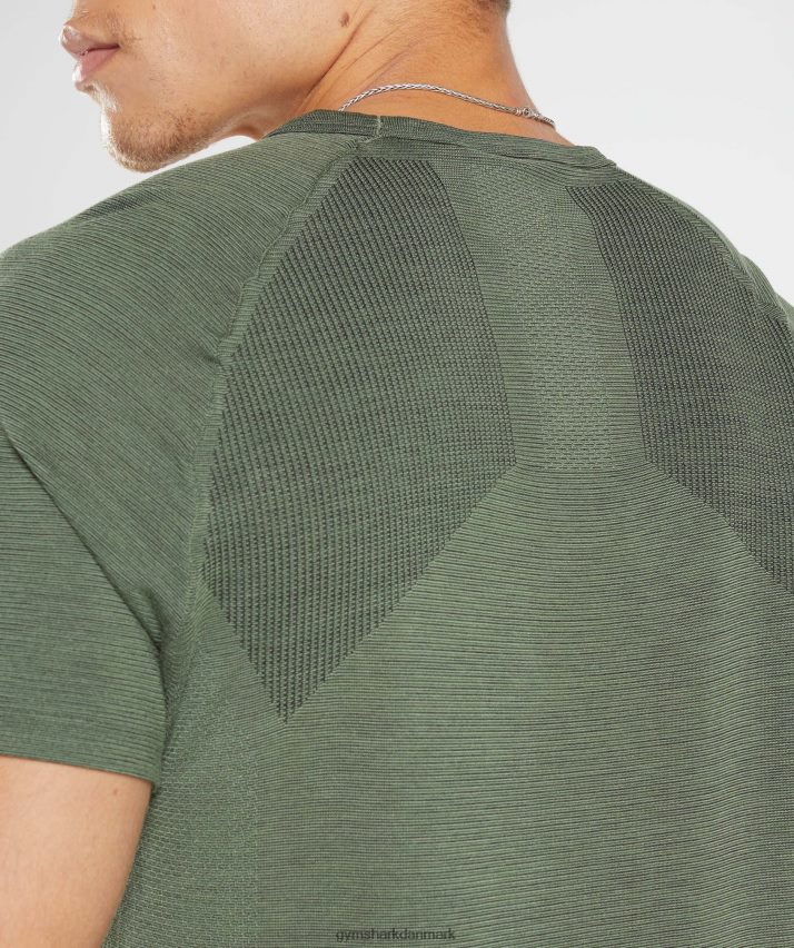 Mænd Gymshark gentag sømløs t-shirt N4ZDDN626 kerne oliven/sort mergel
