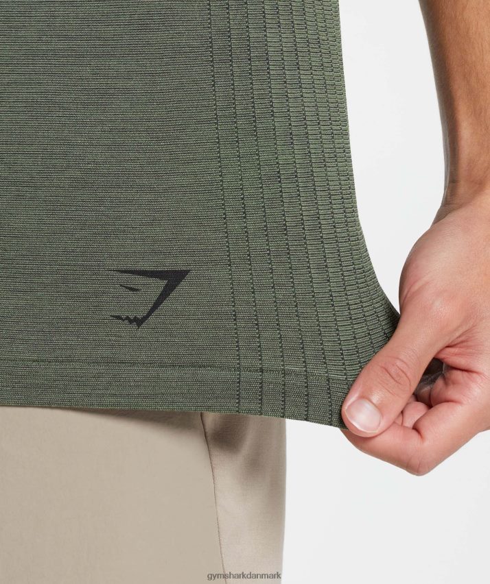 Mænd Gymshark gentag sømløs t-shirt N4ZDDN626 kerne oliven/sort mergel