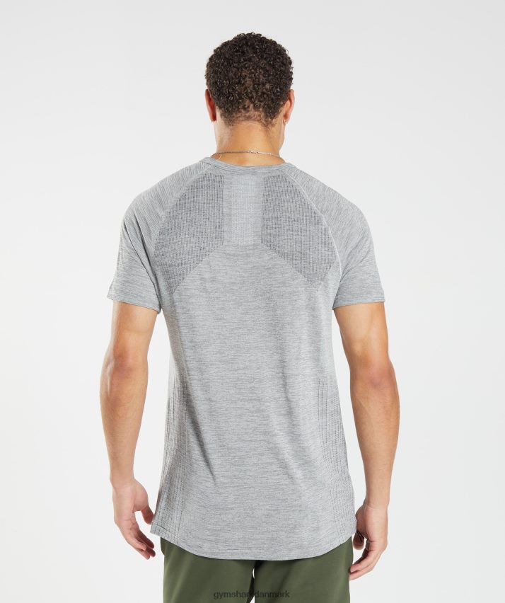 Mænd Gymshark gentag sømløs t-shirt N4ZDDN634 lys grå/sort mergel