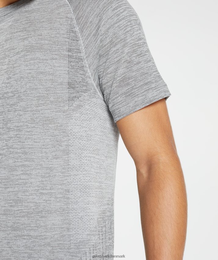Mænd Gymshark gentag sømløs t-shirt N4ZDDN634 lys grå/sort mergel