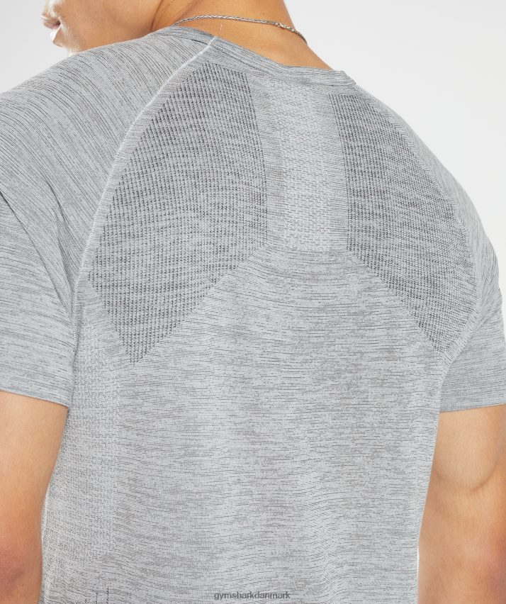 Mænd Gymshark gentag sømløs t-shirt N4ZDDN634 lys grå/sort mergel