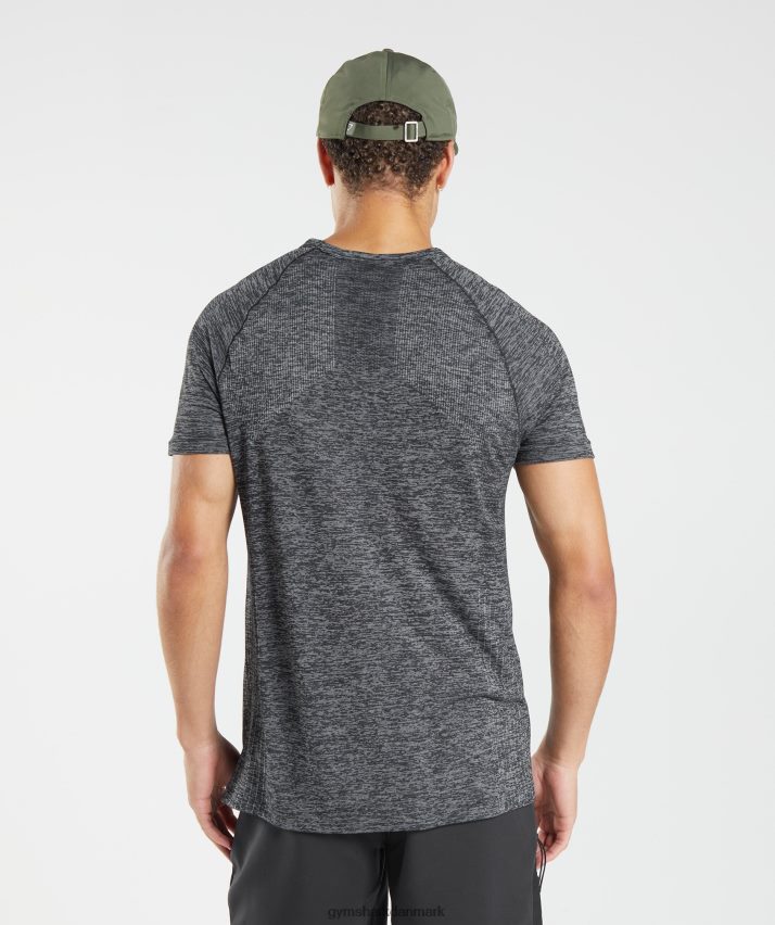 Mænd Gymshark gentag sømløs t-shirt N4ZDDN636 sort/hvid mergel