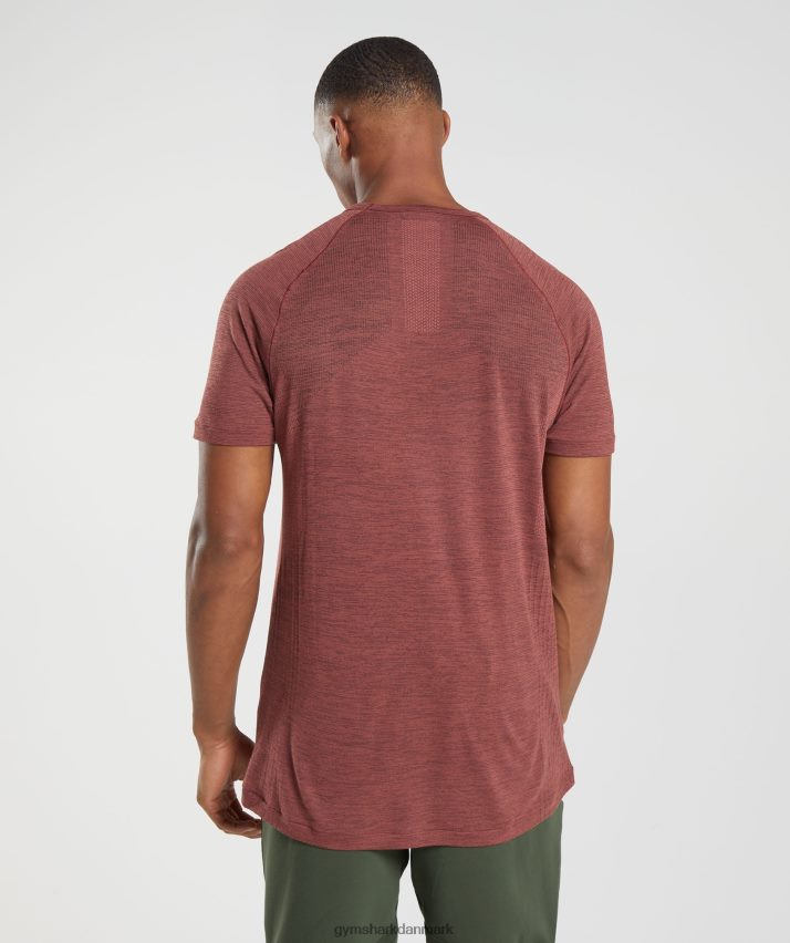 Mænd Gymshark gentag sømløs t-shirt N4ZDDN673 rosa brun/sort mergel