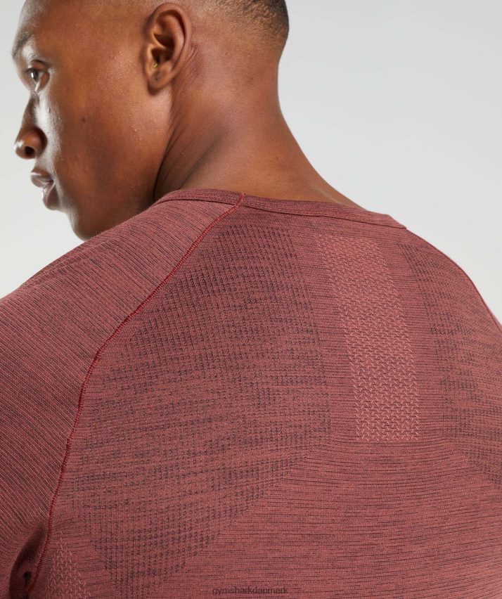 Mænd Gymshark gentag sømløs t-shirt N4ZDDN673 rosa brun/sort mergel
