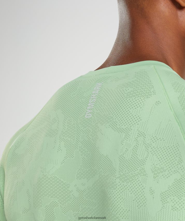 Mænd Gymshark geo sømløs langærmet t-shirt N4ZDDN685 aloe grøn/te grøn