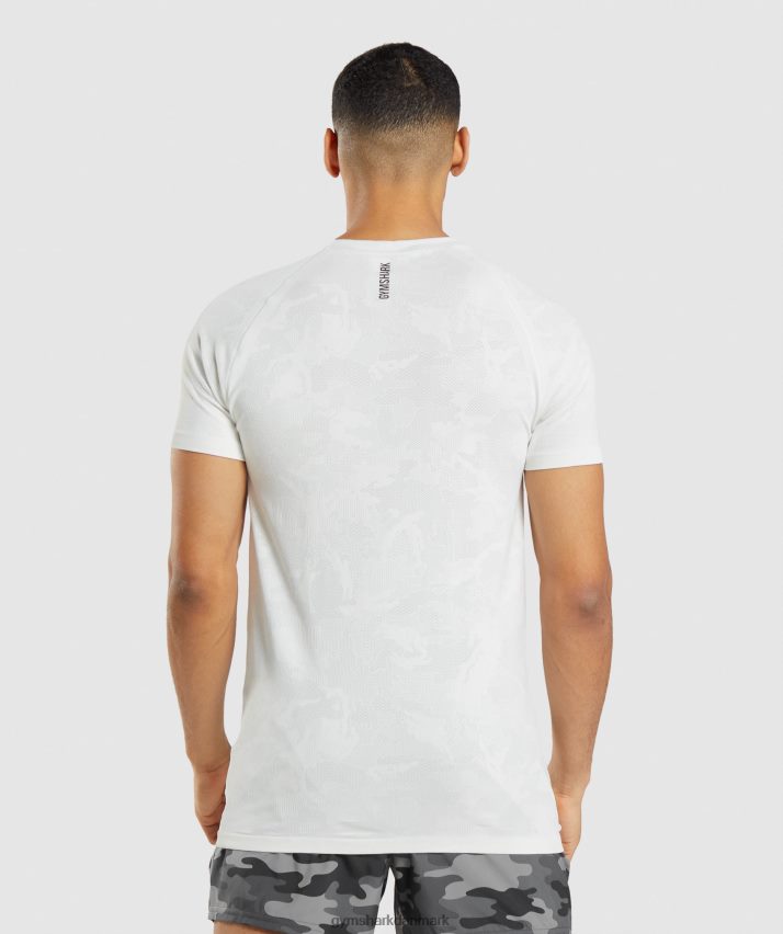 Mænd Gymshark geo sømløs t-shirt N4ZDDN577 hvid/lys grå