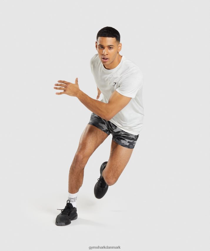 Mænd Gymshark geo sømløs t-shirt N4ZDDN577 hvid/lys grå