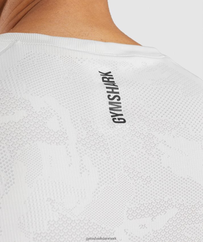 Mænd Gymshark geo sømløs t-shirt N4ZDDN577 hvid/lys grå