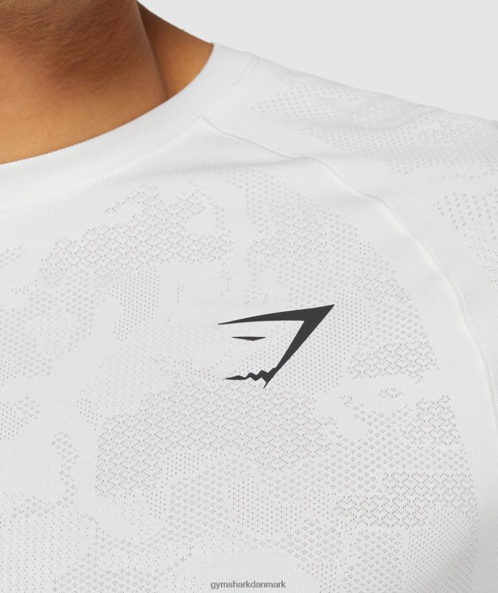 Mænd Gymshark geo sømløs t-shirt N4ZDDN577 hvid/lys grå