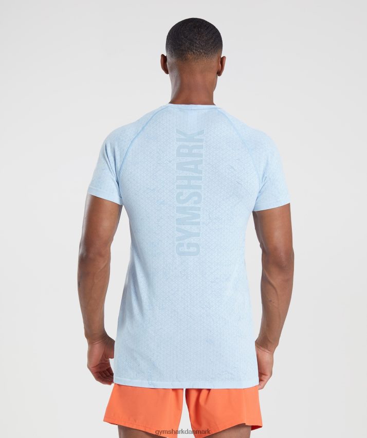 Mænd Gymshark geo sømløs t-shirt N4ZDDN604 hvid/månestensblå