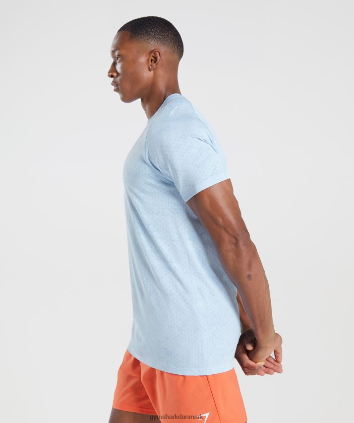 Mænd Gymshark geo sømløs t-shirt N4ZDDN604 hvid/månestensblå
